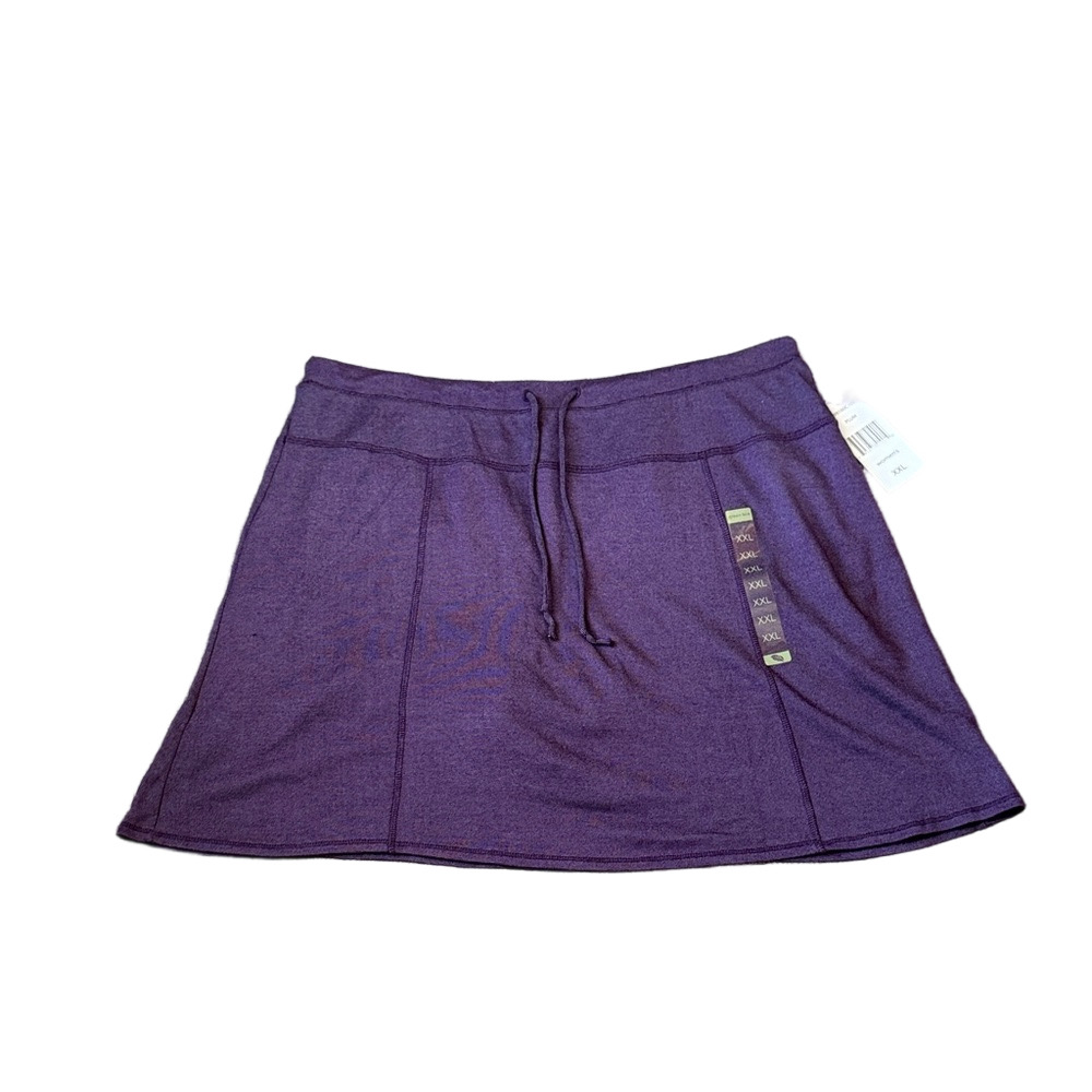GreenTea Purple Athletic Skort Textured Knit Drawstring SIZE XXL